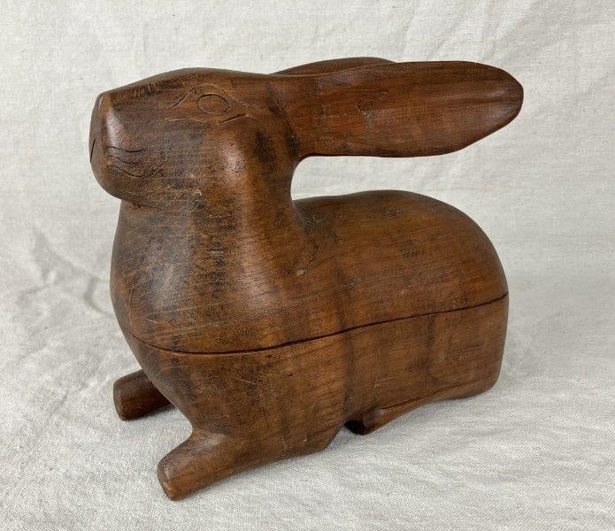 Mid-Century Modern Carved Rabbit Box (1 of 9)