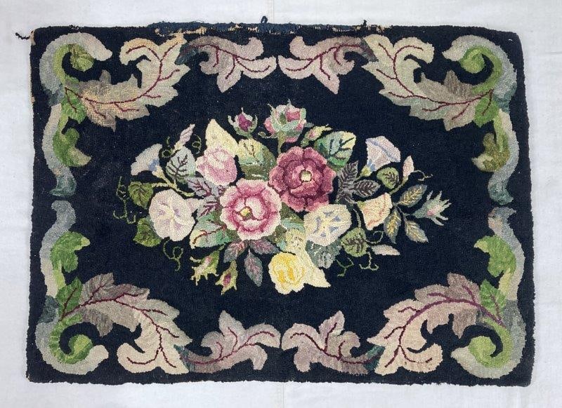 Antique Folk Art Hand-Hooked Rug (1 of 7)