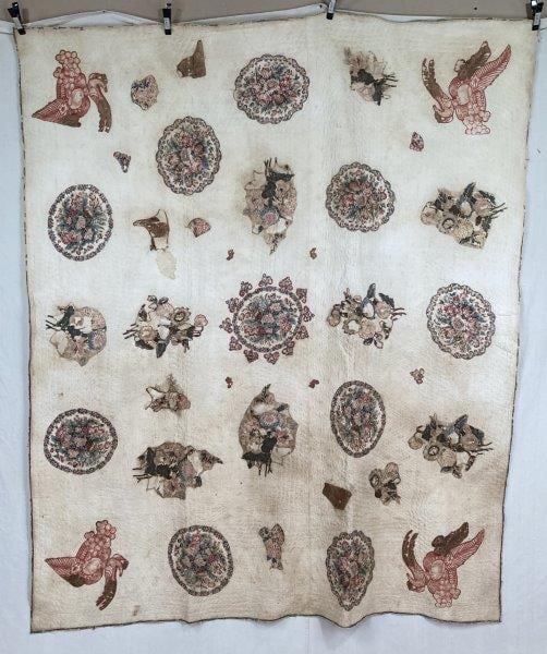 19th Century Broderie Perse Quilt (1 of 6)