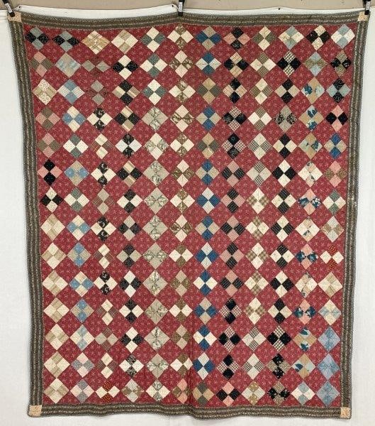 Early 20th Century Nine Patch On-Point Quilt (1 of 6)