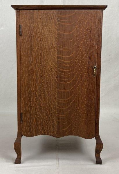 Antique Oak Cylinder Music Cabinet (1 of 6)