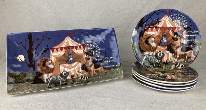 Halloween Dogs Ironstone Serving Set (1 of 9)