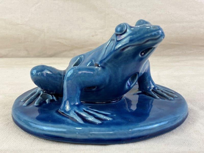 Art Pottery Blue Flower Frog (1 of 7)