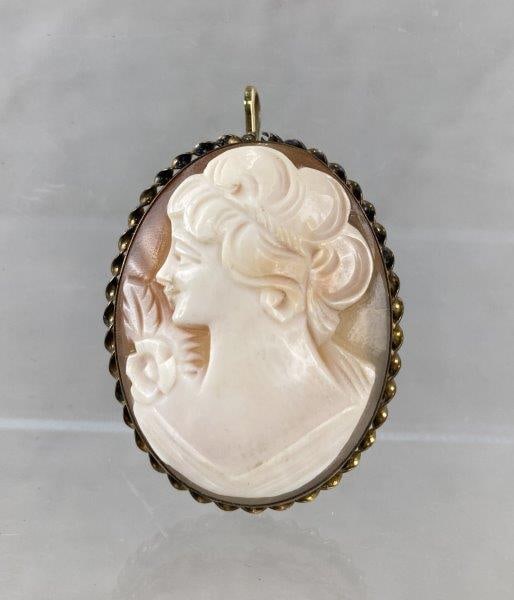 1/20 12Kt Gold-Filled Cameo Pendant Brooch (1 of 7)