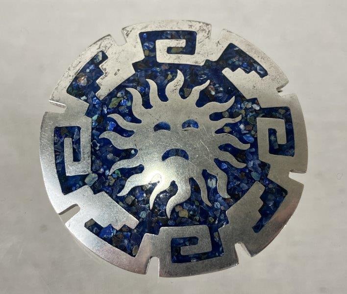Vintage Taxco Aztec Sun Brooch (1 of 4)