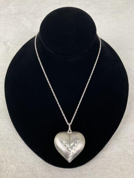 Sterling Silver Puffy Heart Necklace (1 of 4)