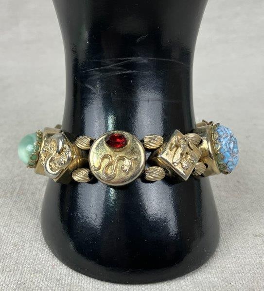 Victorian Style Gold Tone Slide Charm Bracelet (1 of 5)