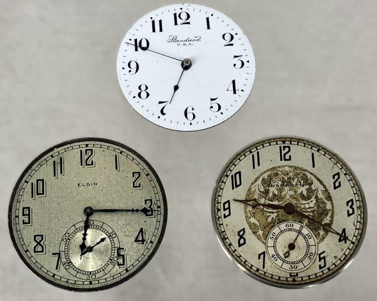 Three Antique Pocket Watch Faces (1 of 9)