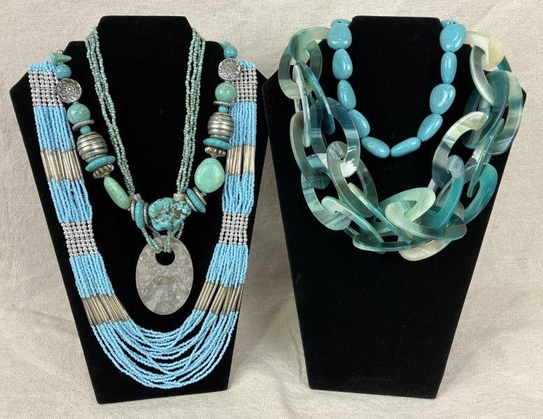 Five Turquoise-Toned Statement Necklaces (1 of 5)