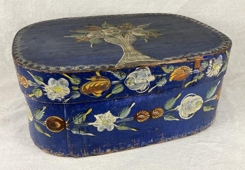Large Folk Art Painted Decorated Pantry Box (1 of 9)