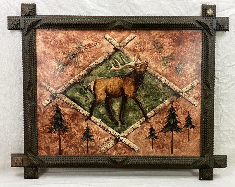 Folk Art Elk Painting by Susan Riggsbee White (1 of 8)