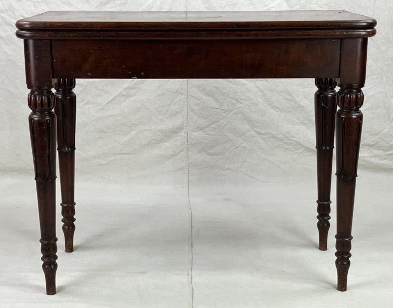 19th Century English Flame Mahogany Game Table (1 of 8)