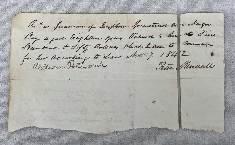 Civil War–Era African American Bill of Sale Document (1 of 4)