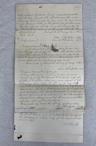 Civil War–Era Confederate Virginia Extended Deed, 1866 (1 of 6)