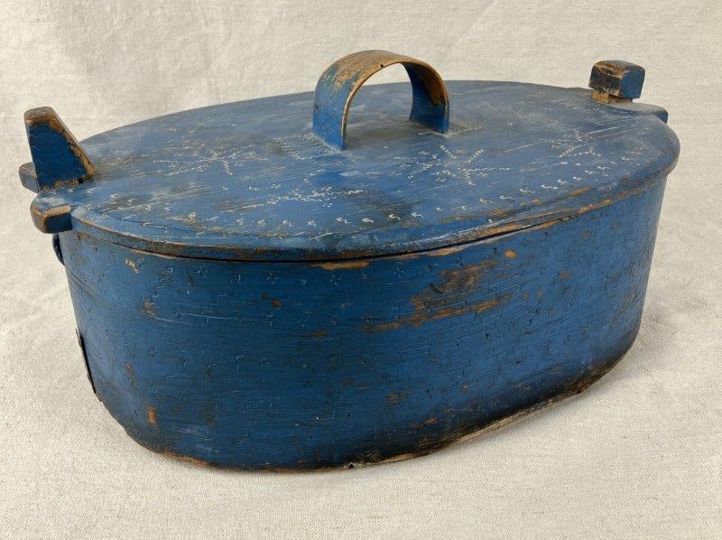 19th Century Folk Art Blue Painted Pantry Box (1 of 10)
