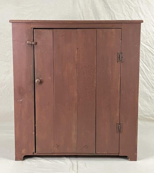 Red Painted Single-Door Cupboard (1 of 7)