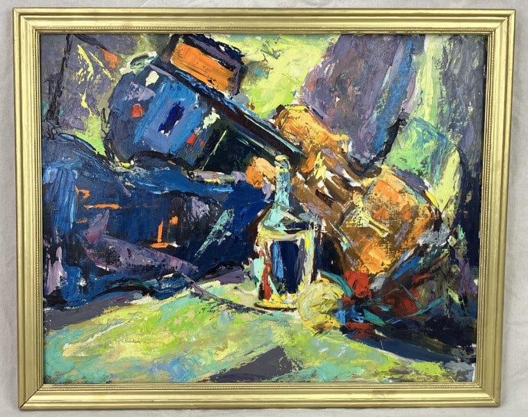 James Pearce Wharton Modern Expressionist Abstract Oil Painting, 1958 (1 of 8)