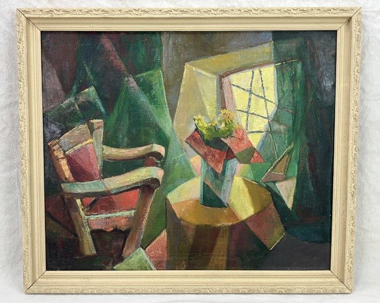James Pearce Wharton Modern Cubist Still Life Oil Painting (1 of 6)