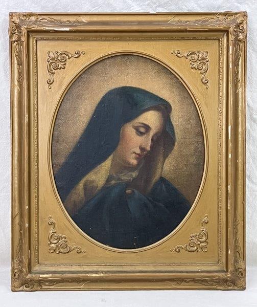 19th Century European School Madonna Oil Painting (1 of 6)