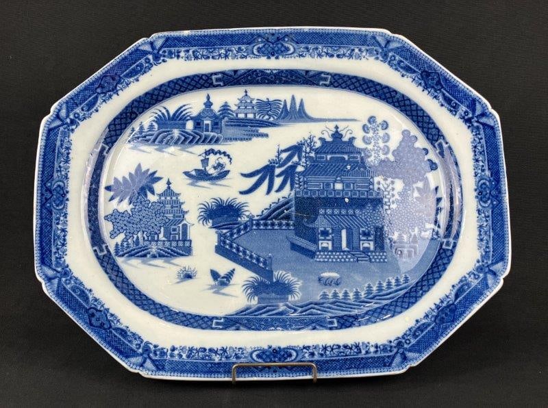 Large English Pearlware Transfer Platter (1 of 4)