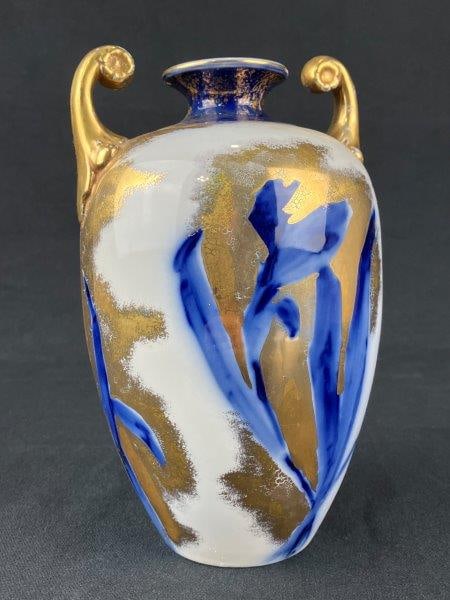 Flow Blue Gilt-Decorated Vase (1 of 9)