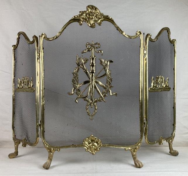 French Brass Fireplace Screen (1 of 10)