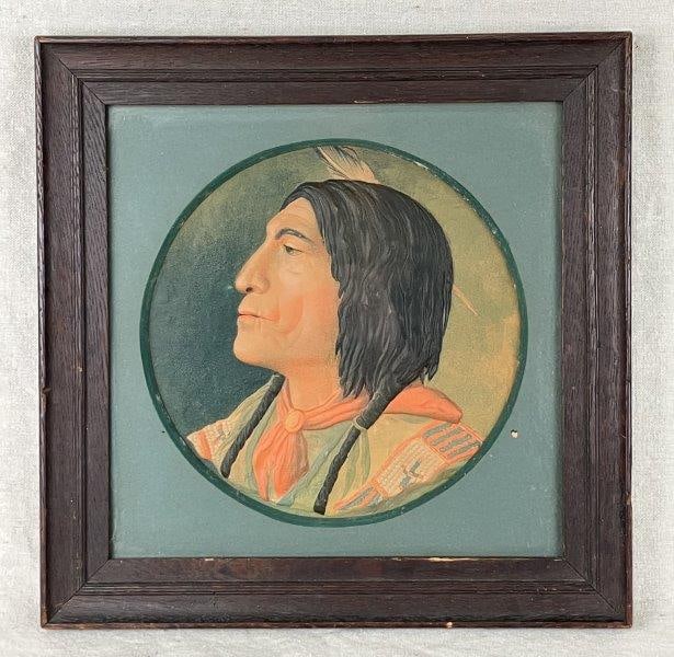 Native American Early 20th-Century "An Original American" Relief Chromolithograph by Fritsch (1 of 7)