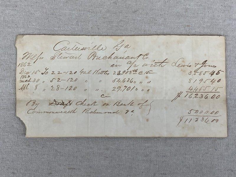 Civil War–Era Confederate Bank Document, Georgia to Richmond, 1863 (1 of 6)