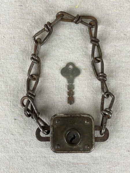 Antique Bicycle Lock with Key, c. 1900 (1 of 6)