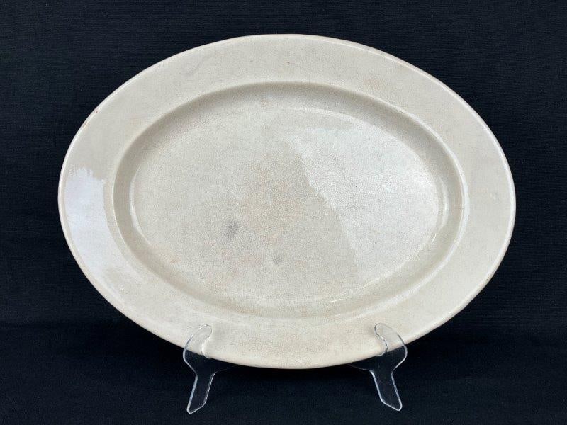 Ironstone Oval Platter with Discoloration (1 of 5)