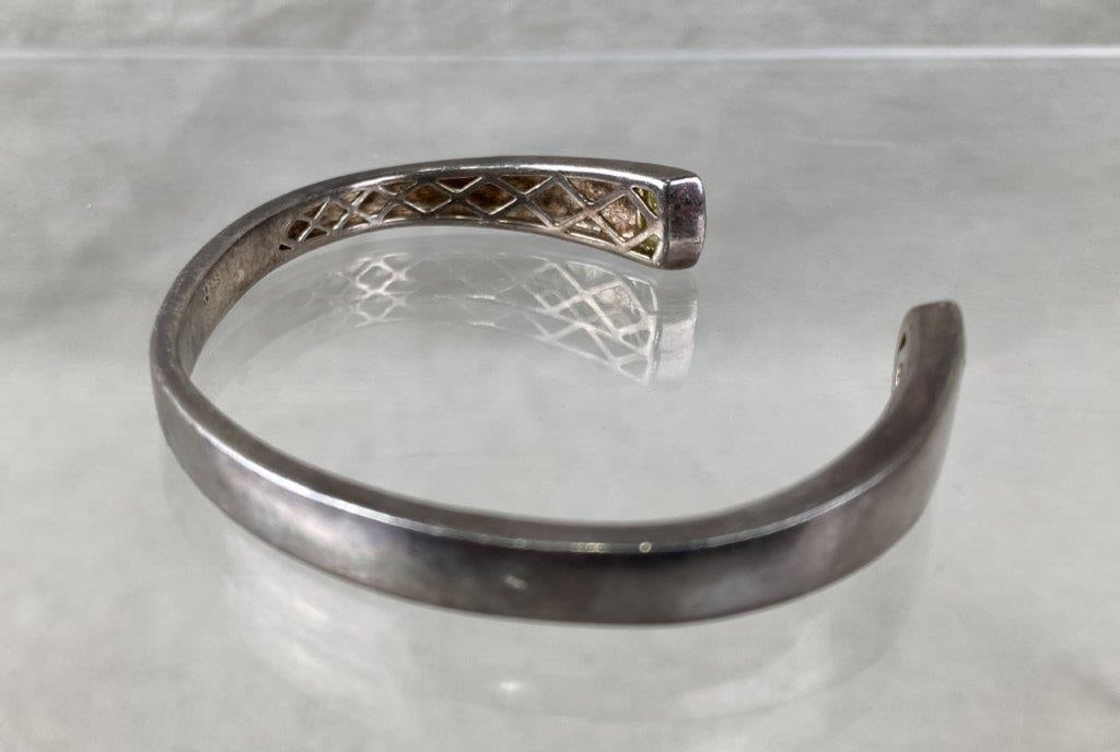 Sterling Silver and Peridot Cuff Bracelet - 2