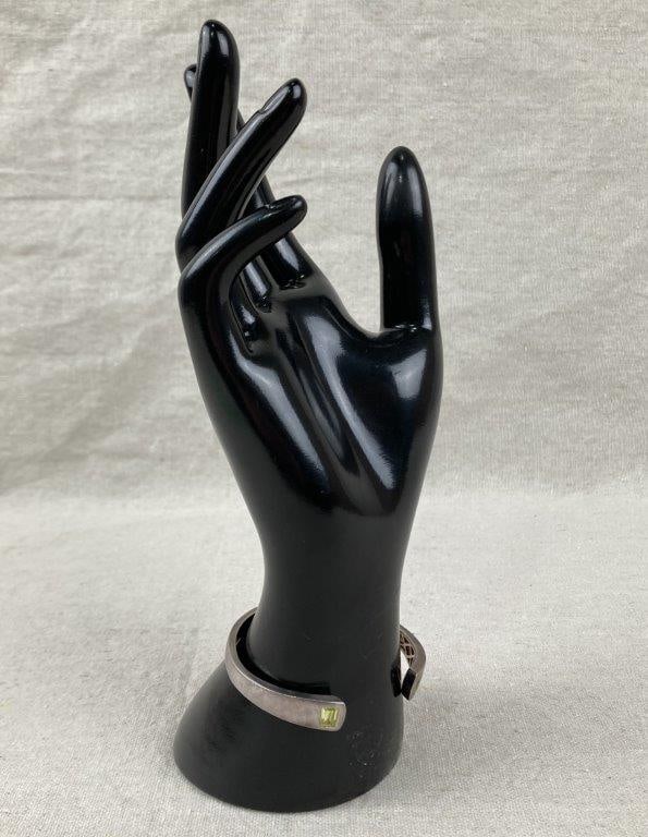 Sterling Silver and Peridot Cuff Bracelet - 7