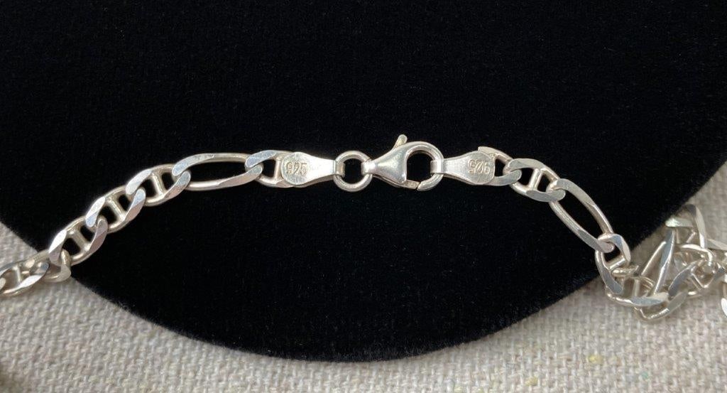 Sterling Silver Figaro Chain Necklace - 3