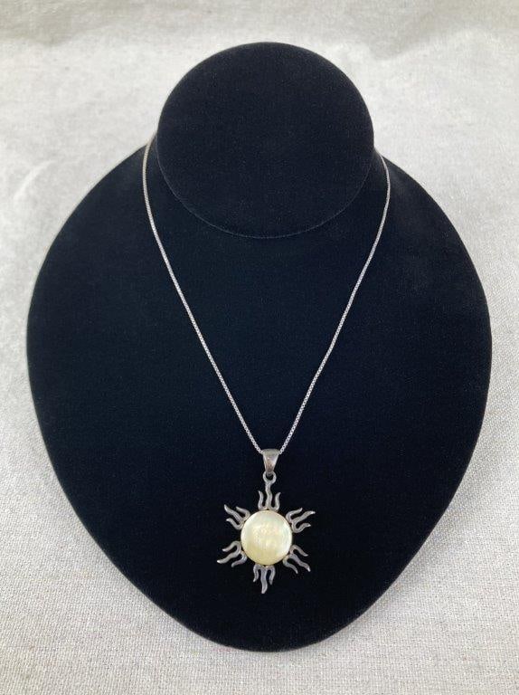 Sterling Silver and Shell Sun Necklace (1 of 4)