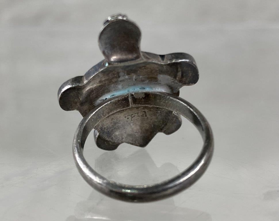 Sterling Silver and Abalone Sea Turtle Ring - 4