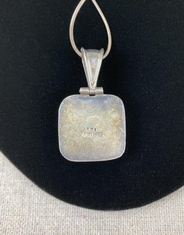 Sterling Silver and Malachite Necklace - 3