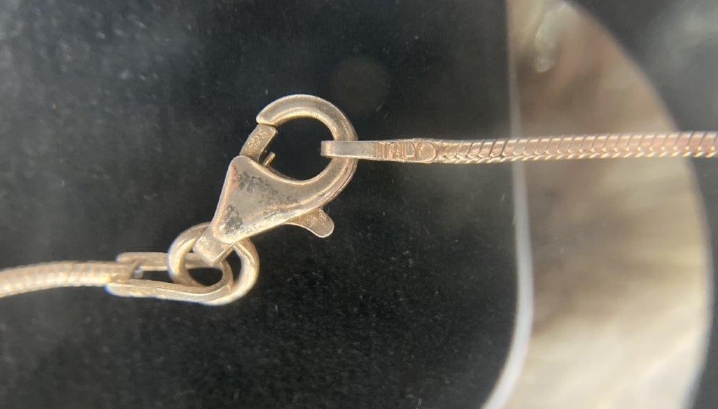 Sterling Silver and Malachite Necklace - 4