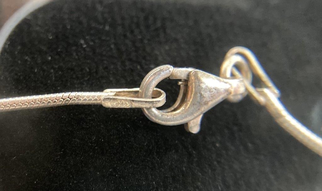 Sterling Silver and Malachite Necklace - 5