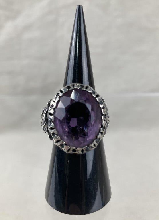 Art Nouveau Style Amethyst Ring - 2