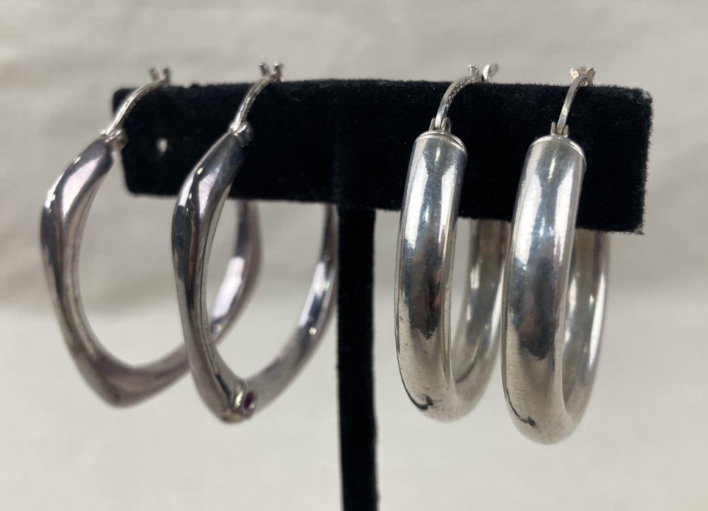 Sterling Silver Hoop Earrings (1 of 4)