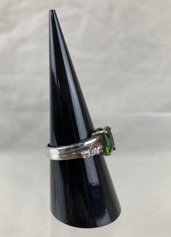 Sterling Silver Chrome Diopside Ring - 3
