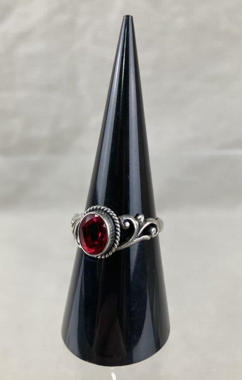 Sterling Silver Rubellite Ring (1 of 4)