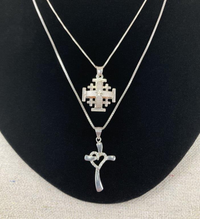 Sterling Silver Cross Necklaces - 2
