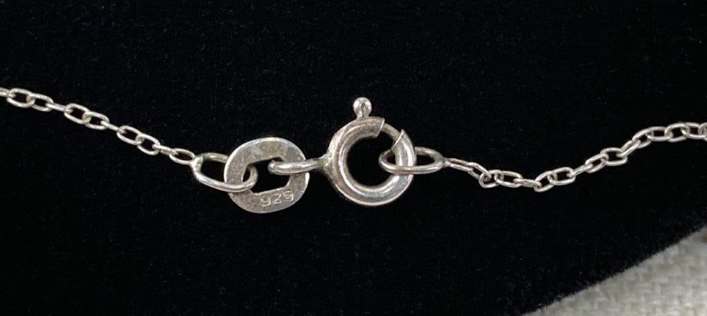 Sterling Silver American Flag Necklace - 4