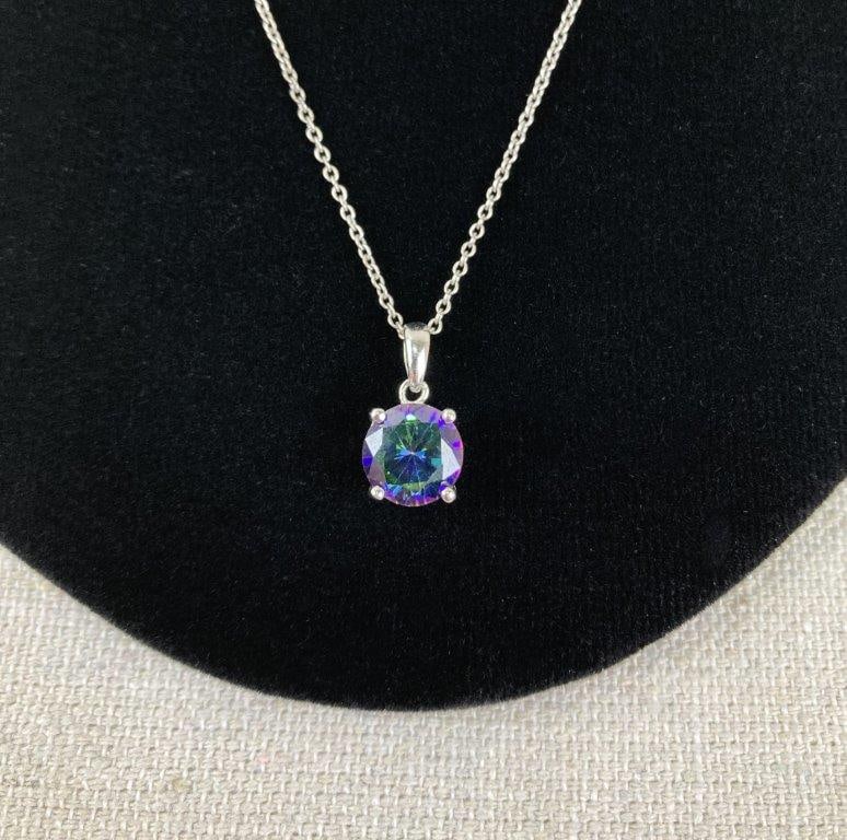Sterling Silver and Mystic Topaz Necklace and Earrings - 2