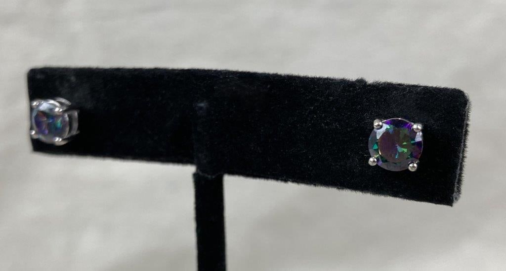 Sterling Silver and Mystic Topaz Necklace and Earrings - 7