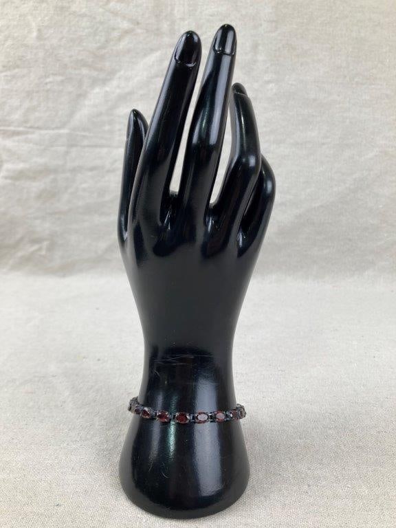 Sterling Silver Garnet Tennis Bracelet - 2