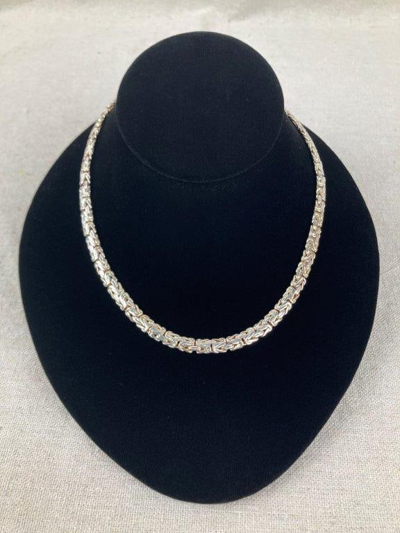 Sterling Silver Byzantine Link Chain Necklace (1 of 4)