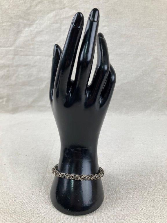 Taxco Sterling Silver Byzantine Link Bracelet - 2