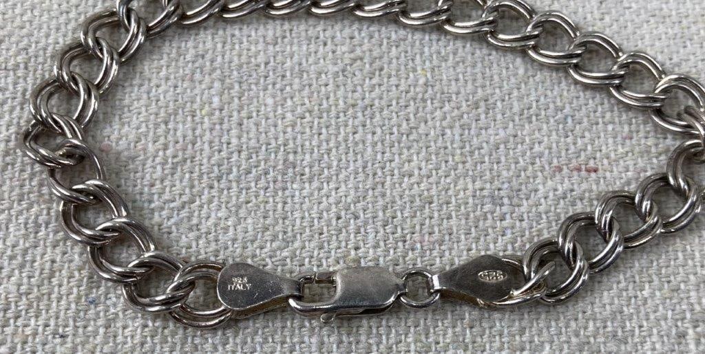 Three Sterling Silver Chain Bracelets - 10